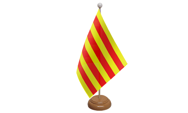 Catalan Independence (Estelada) Small Flag with Wooden Stand